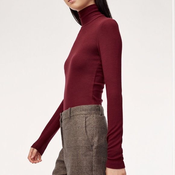 Wilfred Only Turtleneck Burgundy Top SIZE XS - Picture 6 of 10